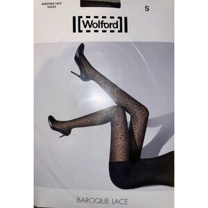 Wolford Baroque Lace Tights  Size: Small Color: Black   18851